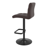 Faux Leather Bar Stool With Black Base - Dunley