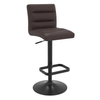 Faux Leather Bar Stool With Black Base - Dunley