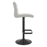 Faux Leather Bar Stool With Black Base - Dunley