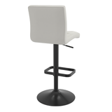 Faux Leather Bar Stool With Black Base - Dunley