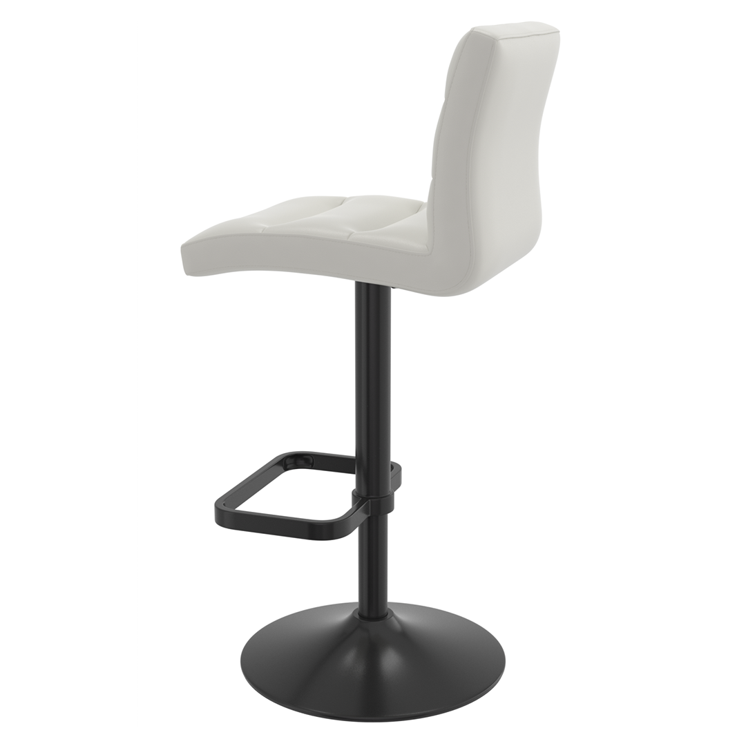Faux Leather Bar Stool With Black Base - Dunley