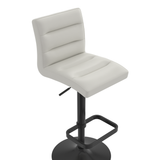 Faux Leather Bar Stool With Black Base - Dunley