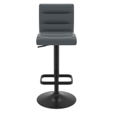 Faux Leather Bar Stool With Black Base - Dunley