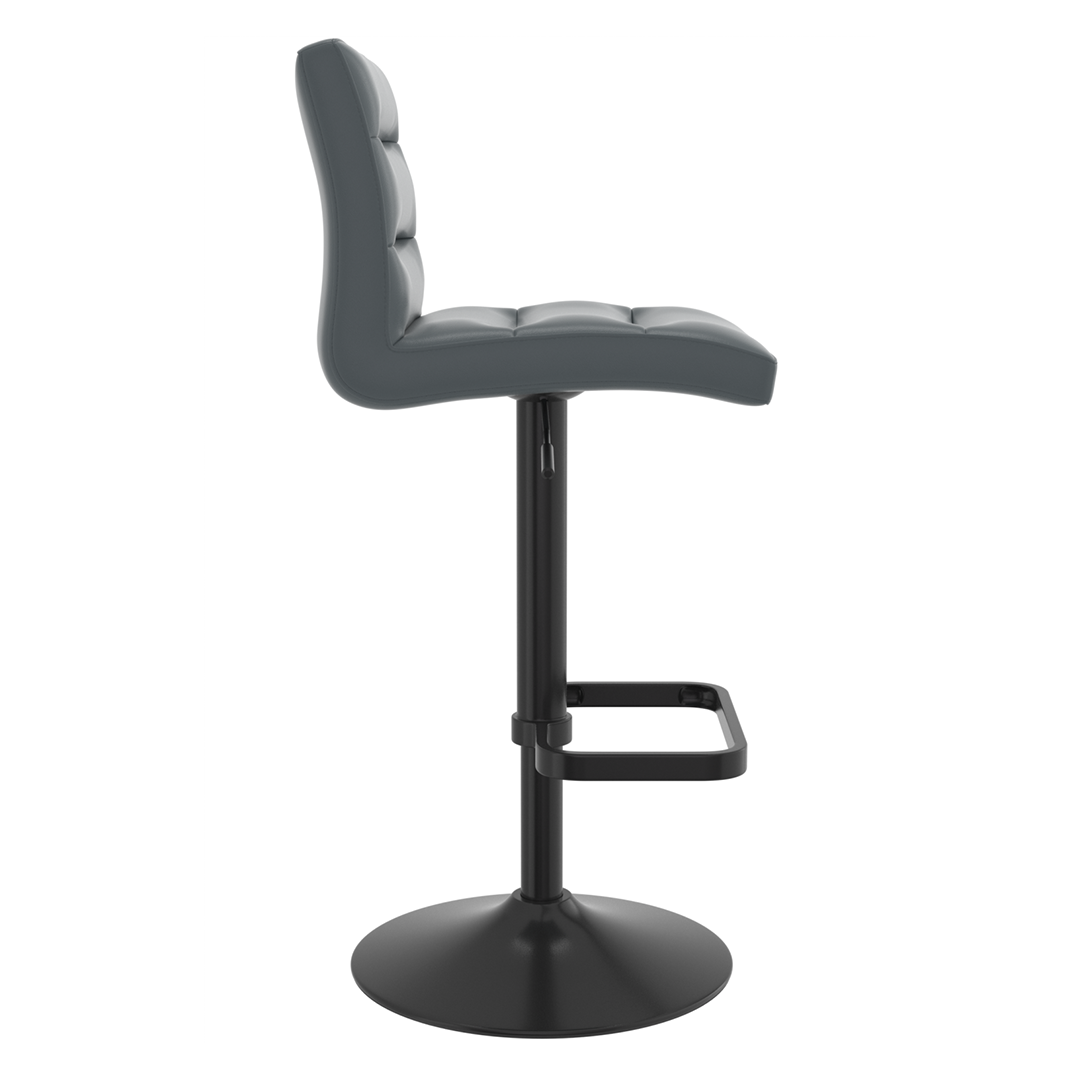 Faux Leather Bar Stool With Black Base - Dunley