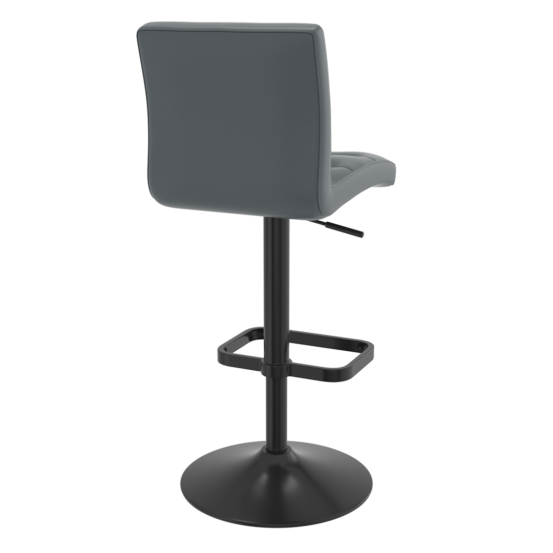 Faux Leather Bar Stool With Black Base - Dunley