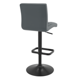 Faux Leather Bar Stool With Black Base - Dunley