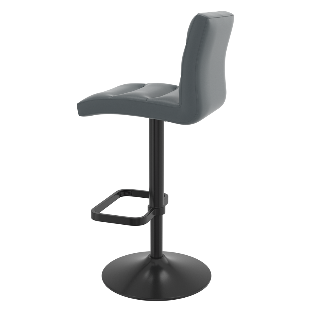 Faux Leather Bar Stool With Black Base - Dunley