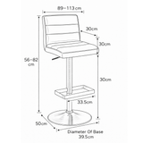 Faux Leather Bar Stool With Black Base - Dunley