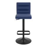 Faux Leather Bar Stool With Black Base - Dunley