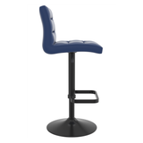 Faux Leather Bar Stool With Black Base - Dunley