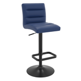 Faux Leather Bar Stool With Black Base - Dunley