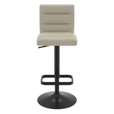 Faux Leather Bar Stool With Black Base - Dunley