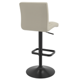 Faux Leather Bar Stool With Black Base - Dunley