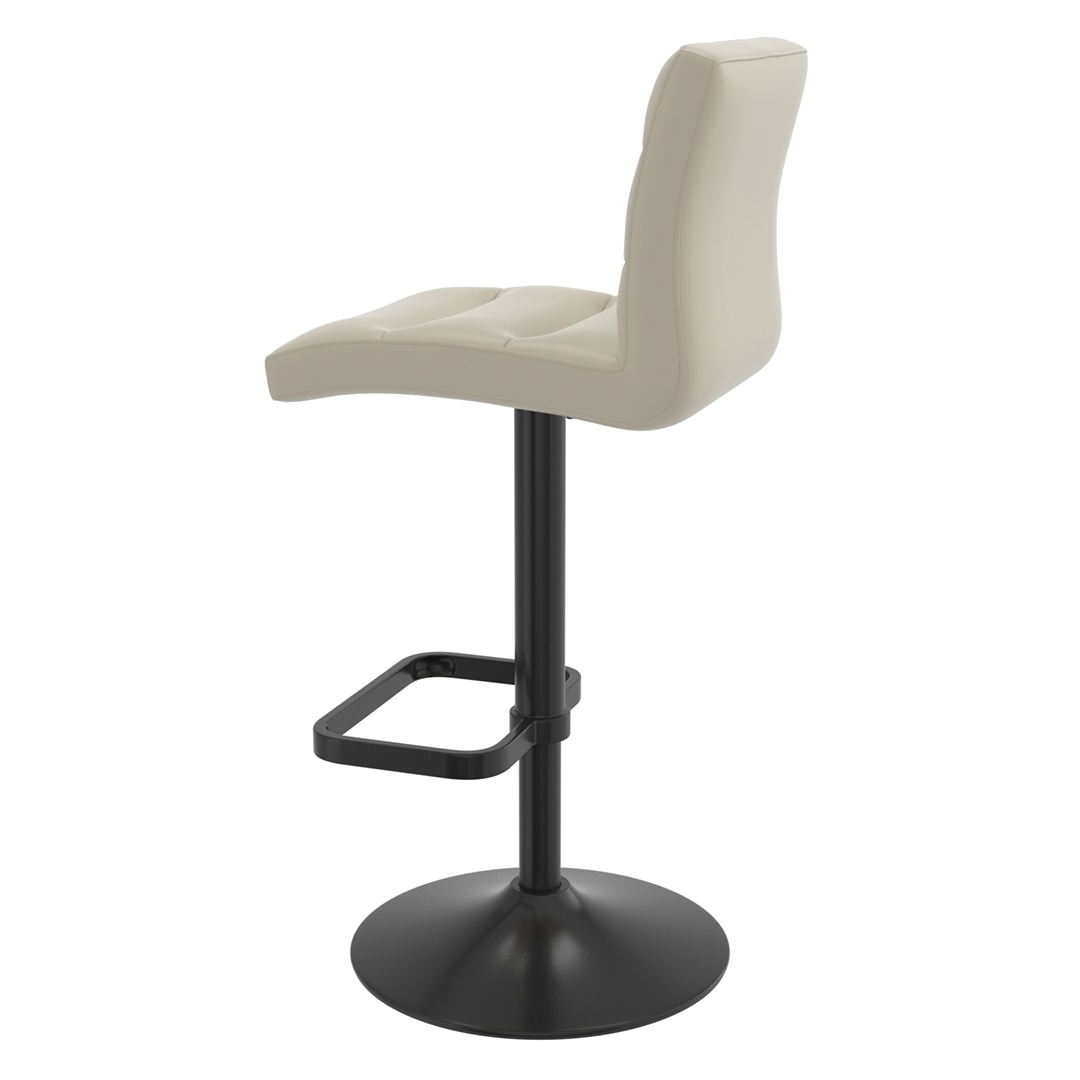 Faux Leather Bar Stool With Black Base - Dunley