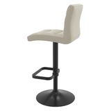Faux Leather Bar Stool With Black Base - Dunley