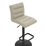 Faux Leather Bar Stool With Black Base - Dunley