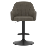 Faux Leather Bar Stool With Black Base - Orton