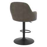 Faux Leather Bar Stool With Black Base - Orton