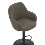 Faux Leather Bar Stool With Black Base - Orton