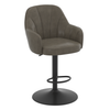 Faux Leather Bar Stool With Black Base - Orton