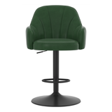 Faux Leather Bar Stool With Black Base - Orton