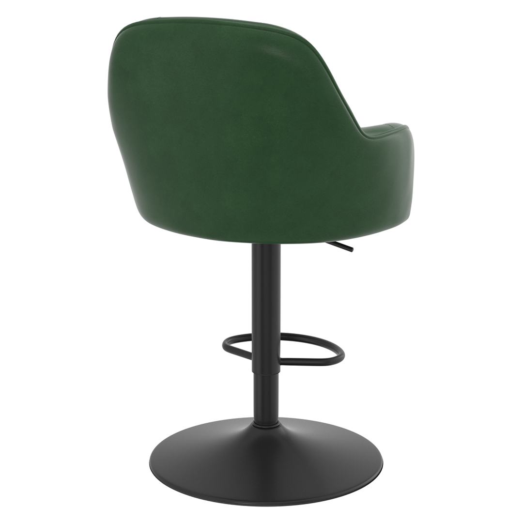 Faux Leather Bar Stool With Black Base - Orton