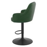 Faux Leather Bar Stool With Black Base - Orton