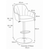Faux Leather Bar Stool With Black Base - Orton