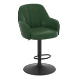 Faux Leather Bar Stool With Black Base - Orton