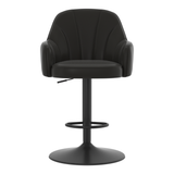 Faux Leather Bar Stool With Black Base - Orton