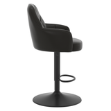 Faux Leather Bar Stool With Black Base - Orton