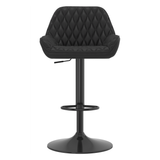 Faux Leather Bar Stool With Black Base - Saxby