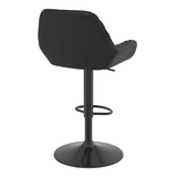Faux Leather Bar Stool With Black Base - Saxby