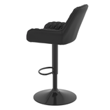 Faux Leather Bar Stool With Black Base - Saxby