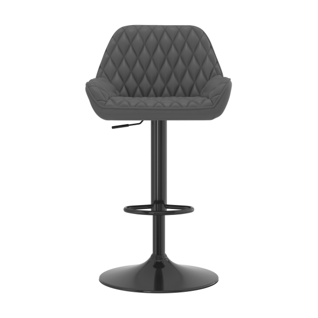 Faux Leather Bar Stool With Black Base - Saxby