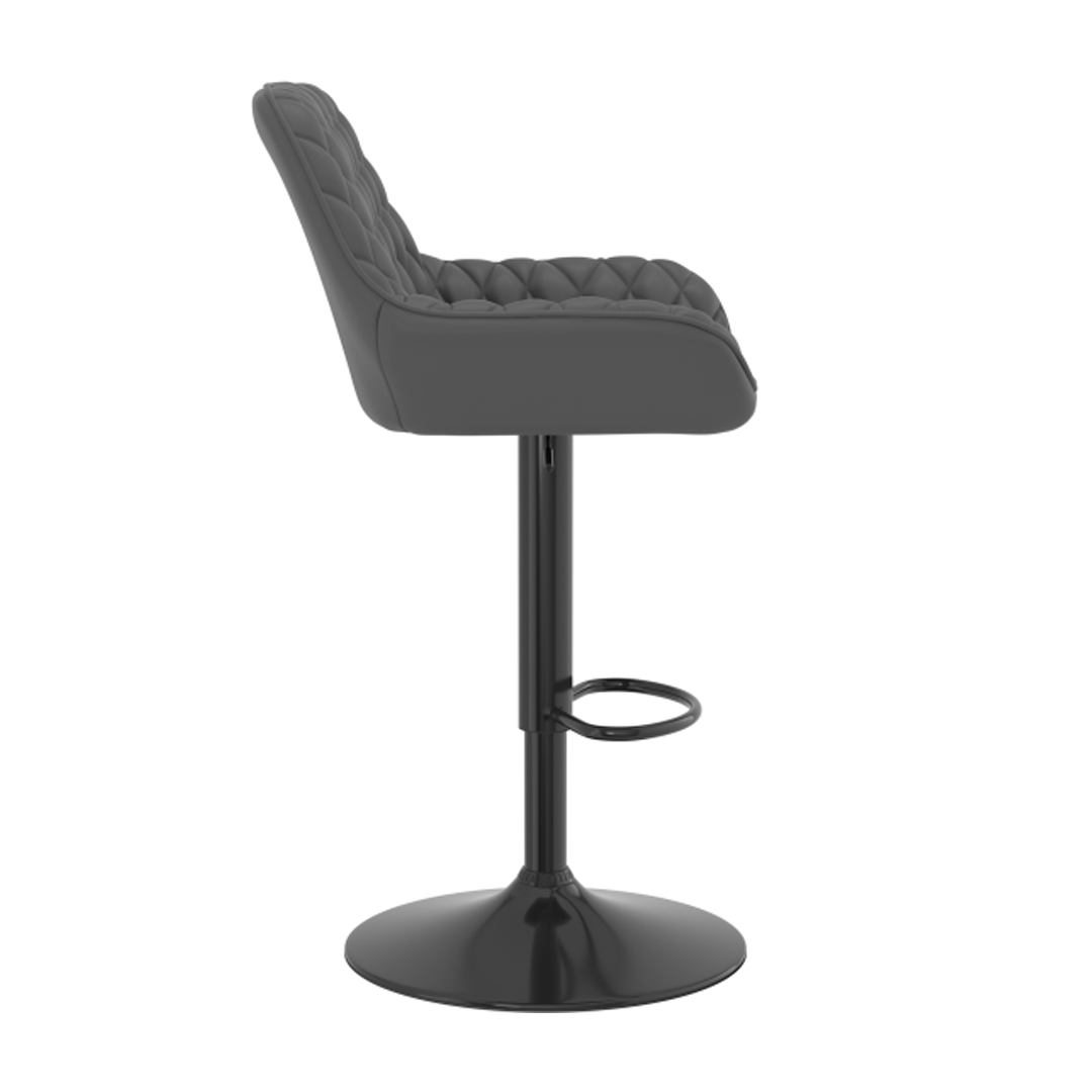 Faux Leather Bar Stool With Black Base - Saxby