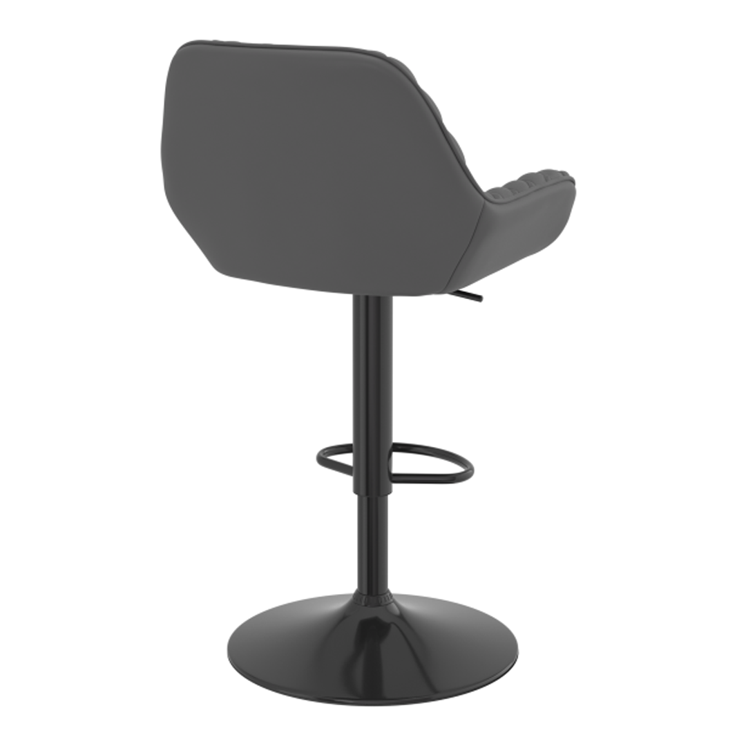 Faux Leather Bar Stool With Black Base - Saxby