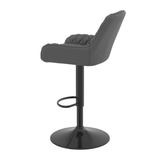 Faux Leather Bar Stool With Black Base - Saxby