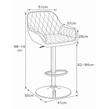 Faux Leather Bar Stool With Black Base - Saxby