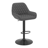 Faux Leather Bar Stool With Black Base - Saxby