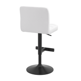 Faux Leather Bar Stool With Black Metal Pedestal Base - Goldcrest