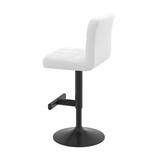 Faux Leather Bar Stool With Black Metal Pedestal Base - Goldcrest