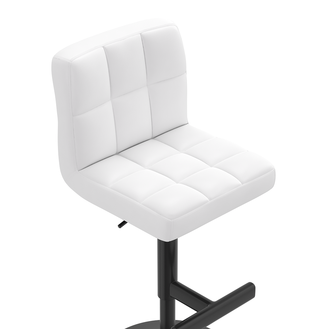 Faux Leather Bar Stool With Black Metal Pedestal Base - Goldcrest