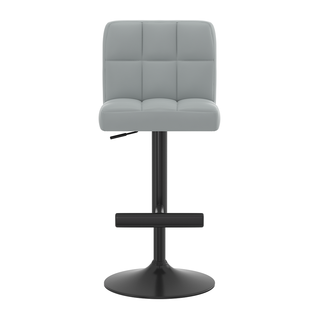Faux Leather Bar Stool With Black Metal Pedestal Base - Goldcrest