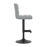 Faux Leather Bar Stool With Black Metal Pedestal Base - Goldcrest