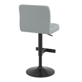 Faux Leather Bar Stool With Black Metal Pedestal Base - Goldcrest