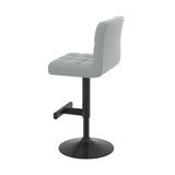 Faux Leather Bar Stool With Black Metal Pedestal Base - Goldcrest