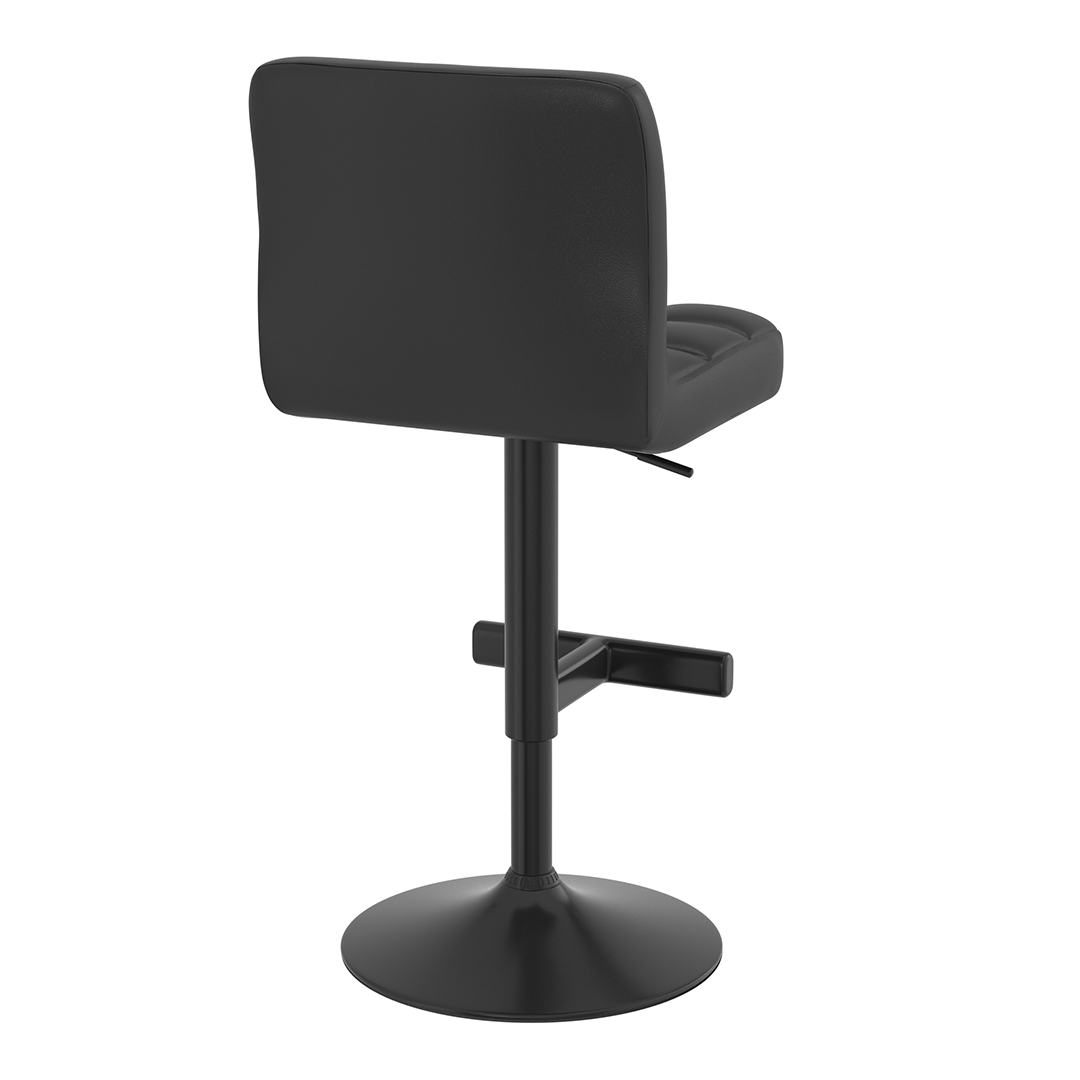 Faux Leather Bar Stool With Black Metal Pedestal Base - Goldcrest