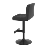Faux Leather Bar Stool With Black Metal Pedestal Base - Goldcrest