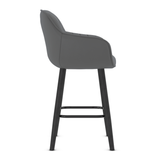 Faux Leather Bar Stool With Black Wooden Legs - Pinley